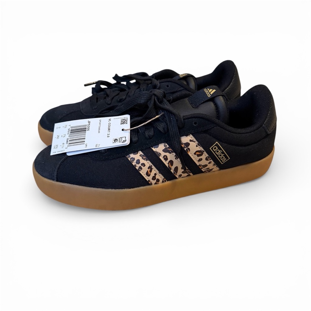 Adidas VL Court 3.0 Black/Cheetah Women’s 9 NWT